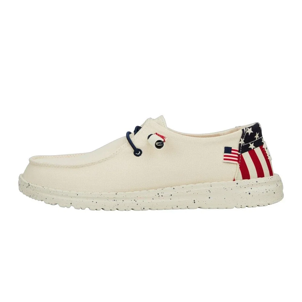 Hey Dude Wendy Americana 41096-1LB Womens US 9M Off White Comfort Shoes MEW1602